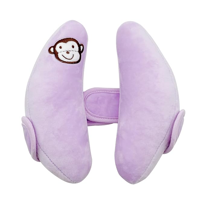 Baby Car Seat Head Neck Support,Adjustable Travel Pillow for Toddler,Portable Travel Pillow for Kids,U-Shape Travel Headrest Cushion,Baby Neck Pillows for Pushchair,Purple