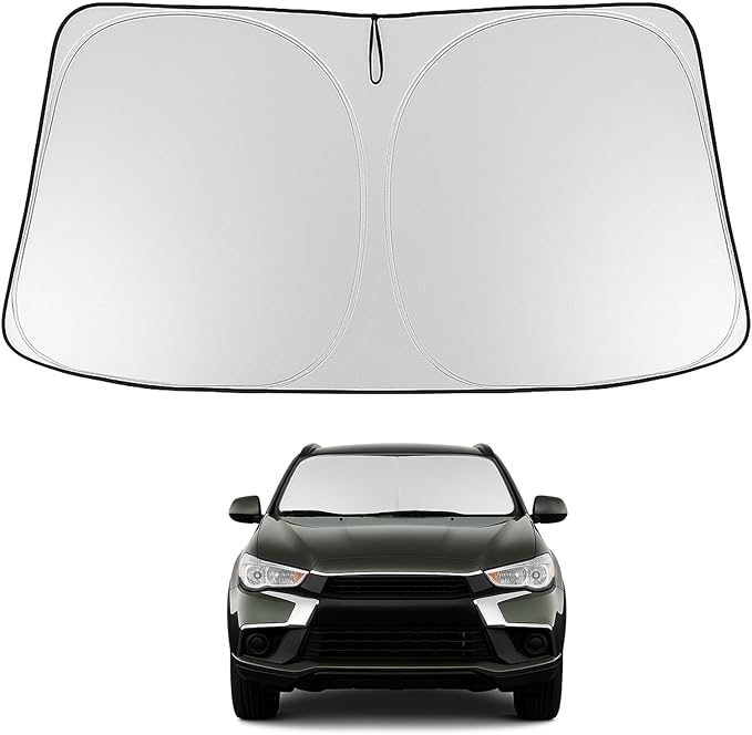 Proadsy 2026 Upgrade Windshield Sun Shade Custom Fit Mitsubishi Outlander Sport 2011-2025 2026 4-Layer Foldable Front Sunshade Protector Sun Visor Blocks UV Rays Keep Car Cooler