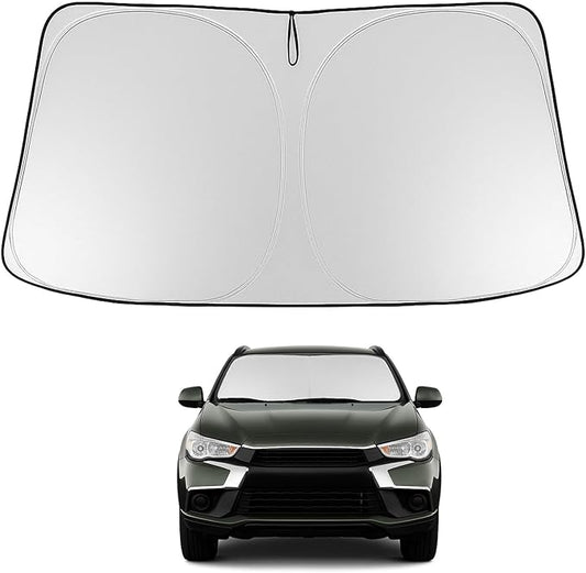Proadsy 2026 Upgrade Windshield Sun Shade Custom Fit Mitsubishi Outlander Sport 2011-2025 2026 4-Layer Foldable Front Sunshade Protector Sun Visor Blocks UV Rays Keep Car Cooler