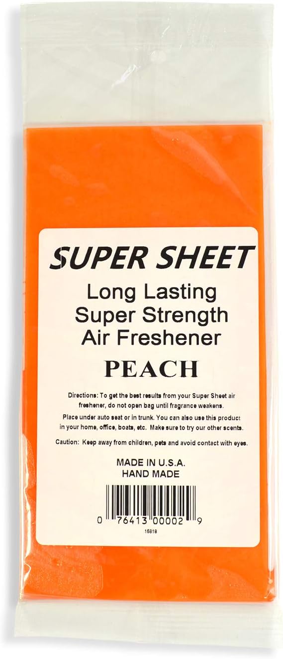 Super Sheet Small (7.5"x3.75") Under Seat Car Air Freshener (Peach)