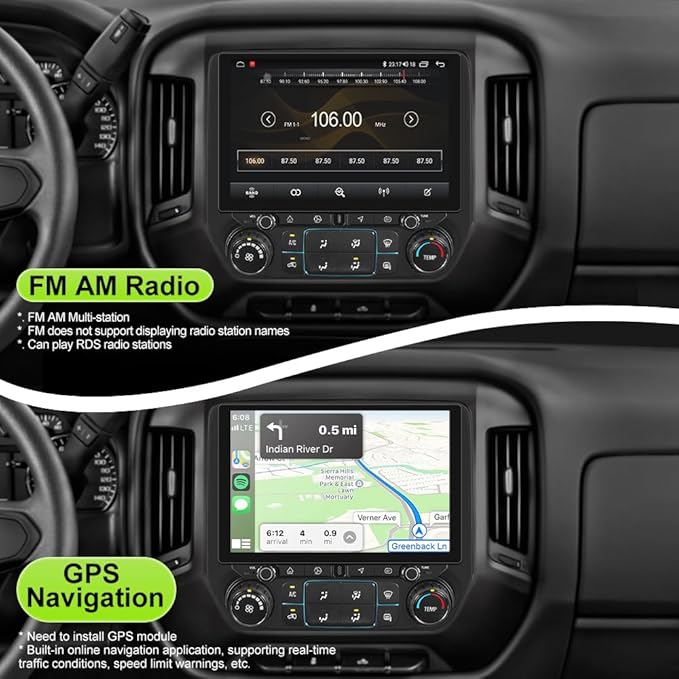 11.5 inch IPS Touchscreen Car Radio for Chevrolet Chevy Silverado GMC Sierra 2014-2018 (4GB RAM+64GB ROM), Android 13 Stereo with Wireless CarPlay Android Auto BT GPS SWC Backup Camera