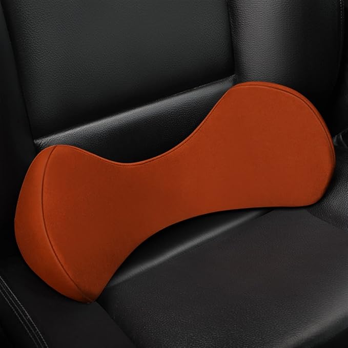 Memory Foam Car Seat, Car Lumbar Support Pillow Tailbone Support Cushions, Back Pad Massager Waist Cushion for Car Seat, Office Chair(1 Orange)