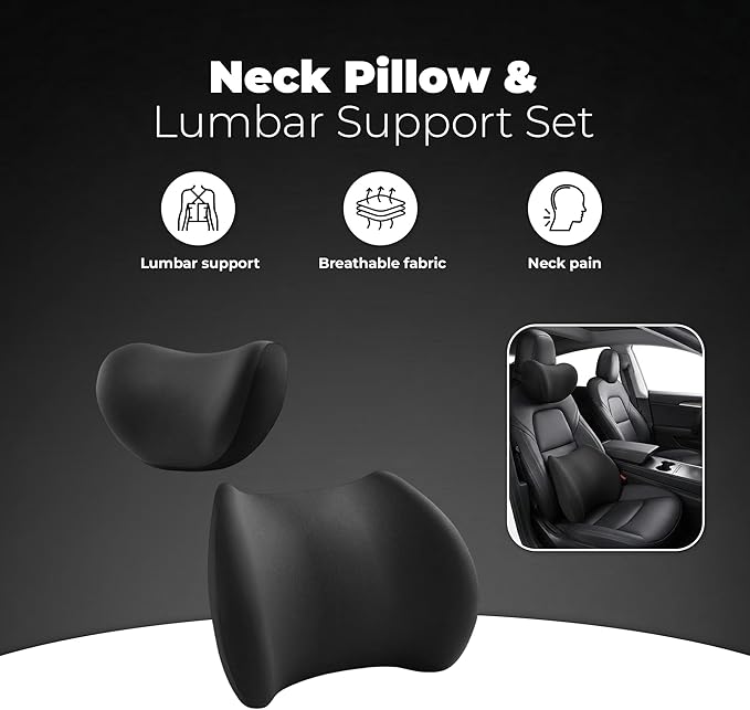 Nazarian Memory Foam Car Seat Cushion for Back Pain & Lumbar Support Pillow – Ergonomic Back Pillow for Car - Comfortable Car Pillow for Driving - Lumbar Pillow for Car - Car Seat Cushion