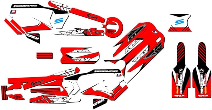 12eDRIVE Fly Racing Red Senge Graphics Kit Compatible with Stacyc