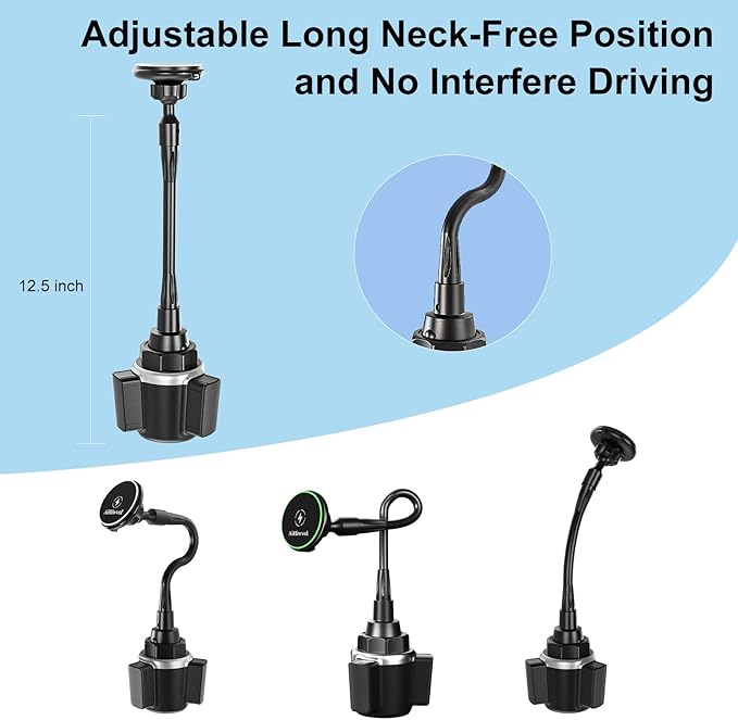 for Qi2 15W Magsafe Car Cup Holder Charger [Heat Restriction], Magnetic Cup Holder Phone Mount Wireless Charger, Fast Charging for iPhone 17 to12 Series[with 30W PD3.0&QC4.0 Car Adapter]