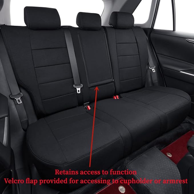 coverdream Custom Fit Seat Covers for Toyota RAV4 Adventure,TRD Off - Road 2024 2023 2022 2021 2020 2019,Full Coverage Polyester Seat Protector (Black,Full Set)