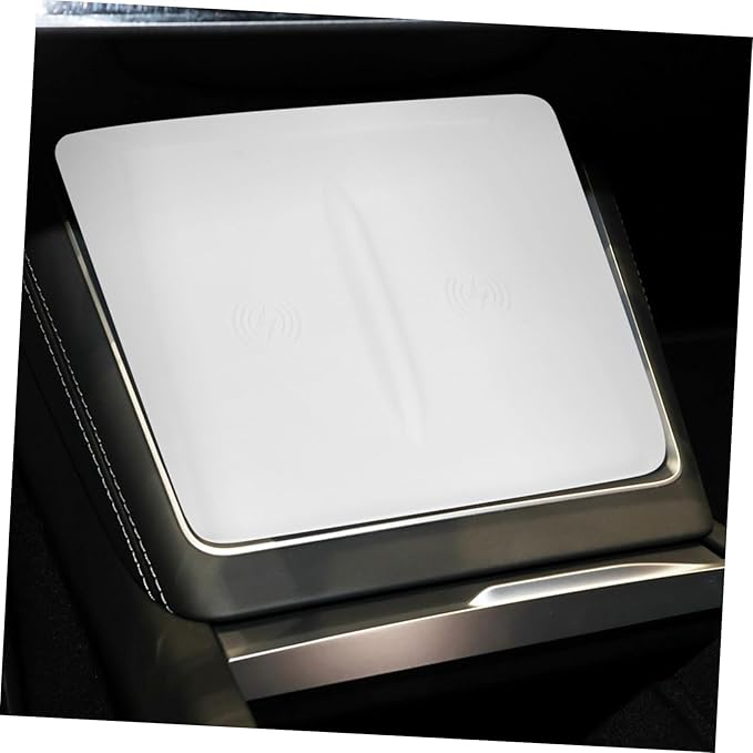 Charging Pad for Silicone Non- Charger Mat for Center Console - Phone Holder Car Interior Accessory White