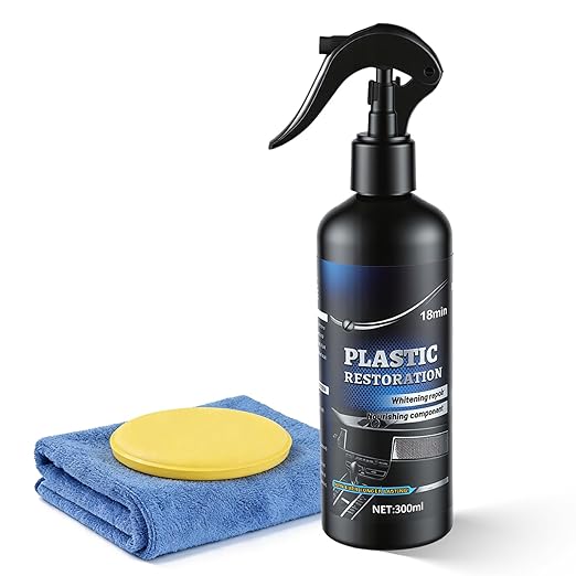 Plastic Restorer for Cars, Highly Concentrated Ceramic Coating Back to Black Auto Exterior and Interior Trim Scratch Remover on Plastic, Vinyl & Rubber, 300ml