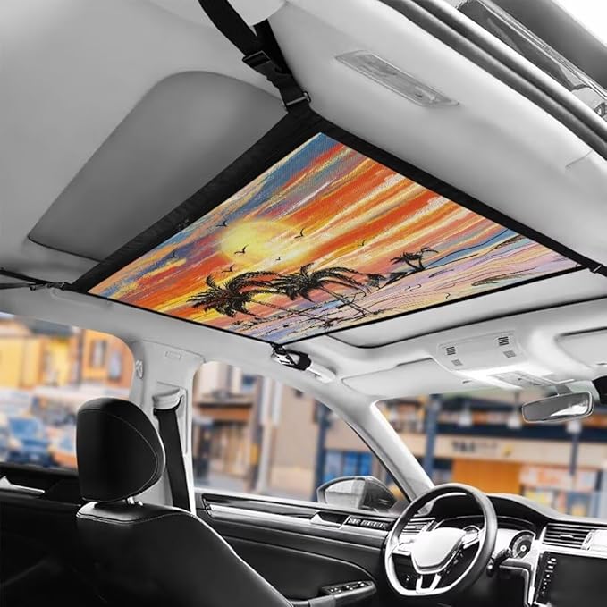 Sunrise Tree Car Roof Storage Bag Hanging Car Storage Bag All Car Storage Organizers Large Capacity Can Hold Mobile Phone, Wallet