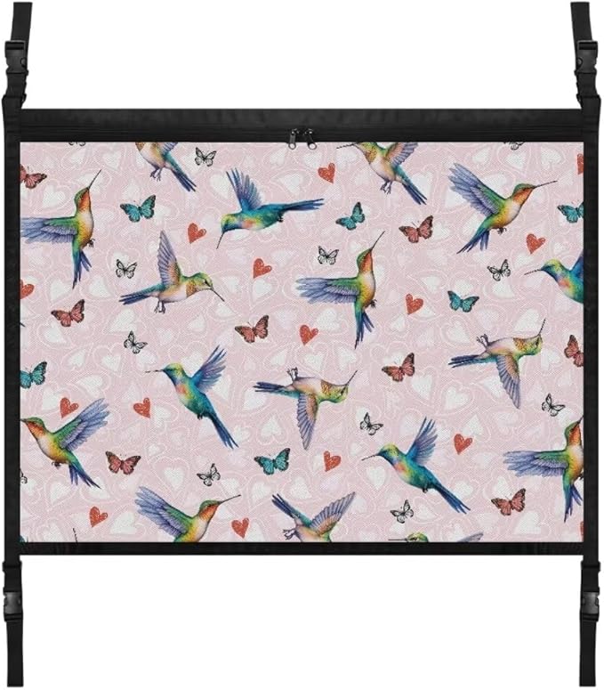 Hummingbird Butterfly Car Roof Storage Bag Auto Seat Storage Hanging Bag Premium Car Seat Organizer Car Travel Accessories Compatible with Most Cars