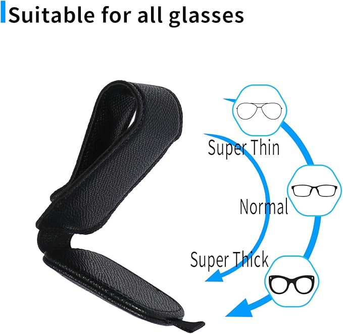 Yuoyar 4 Packs Magnetic Sunglass Holder for Car Visor - Universal Sunglasses Clip for Different Size Eyeglasses - Convenient Interior Car Accessories (4Pcs Black)