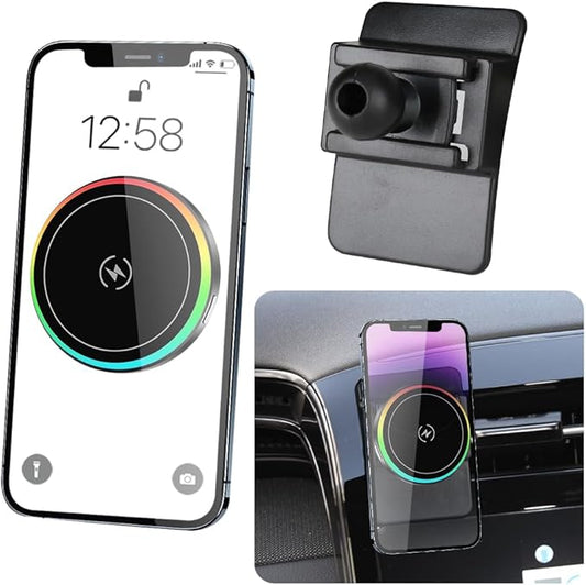 Car Magnetic Phone Mount for Hyundai Tucson 2022 2023 2024 and Hyundai Santa Cruz 2022-2024 Auto Accessories Best Cellphone Holder Fast 15W Wireless Charger Cell Phones Charging Screen Stand
