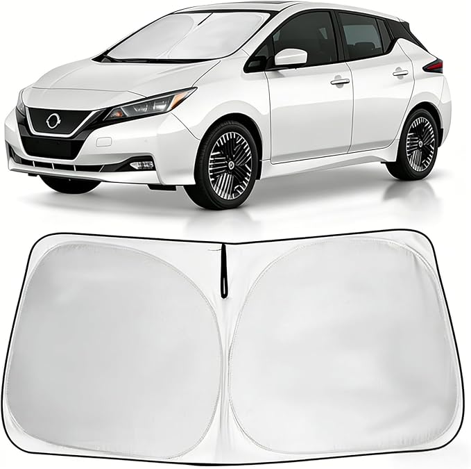 Windshield Sun Shade Cutom Fit Nissan Leaf 2018-2025, Front Window Sunshade Sun Protector & Heat Blocker for Nissan Car Accessories Foldable Sun Visor Keep Your Car Cool