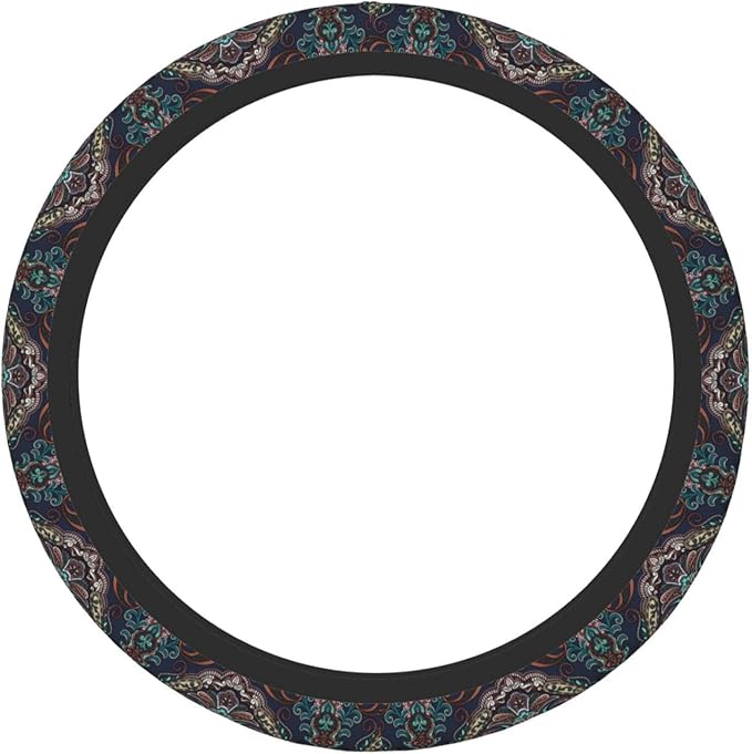 Paisley Steering Wheel Cover Women 15 inch Anti-Slip Sweat Absorption Steering Wheel Covers Cute Car Accessories Decor Car SUV Sedan Vans Truck Protector