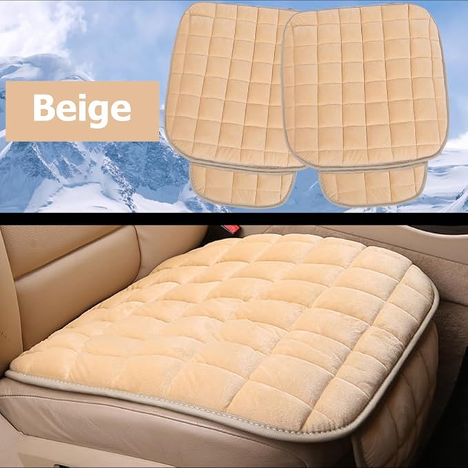 2PCS Car Seat Cushion, Automotive Breathable Comfort Memory Foam Thin Driver Seat Pad with Non-Slip Rubber Bottom & Storage Pouch, Universal for Vehicle and Office Chair