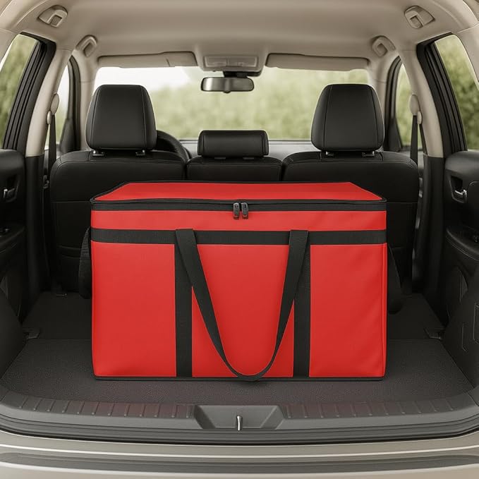 Bodaon Large 2-Pack Insulated Food Delivery Bag, XXXL Grocery Shopping/Catering/Pizza Cooler Bags, Rideshare Delivery Bag, Dashers Cold/Hot Styrofoam Carrier for Travel/Shopping/Catering/Car