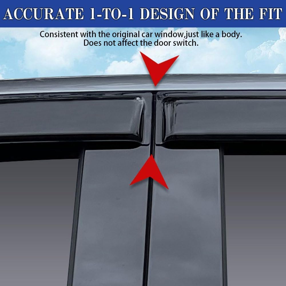 Rain Guards for Forester 2014-2018, Tape-on Side Window Deflectors for Subaru Forester, Window Visors for Subaru Cars, Car Accessories 4 Rain Guards ＆ 2 Car Coasters