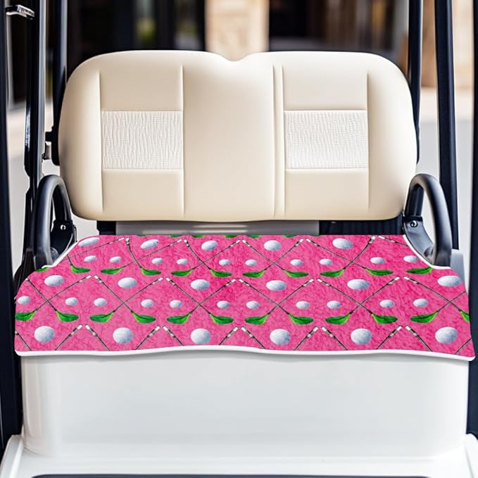ORIGACH Golf Balls & Golf Clubs Golf Cart Seat Covers, Comfortable Cooling Golf Cart Blanket Towel, 100% Microfiber, Fits EZGO, Club Car, and More 2-Seat Golf Carts, 51x31inch