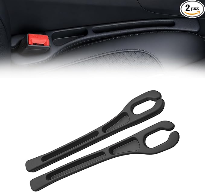 Car Seat Gap Filler Organizer 2 PCS Black Universal Seat Gap Plug Blocker Anti-Drop Console Catcher Phone Keys Storage for Car Truck SUV Auto Accessories Style3