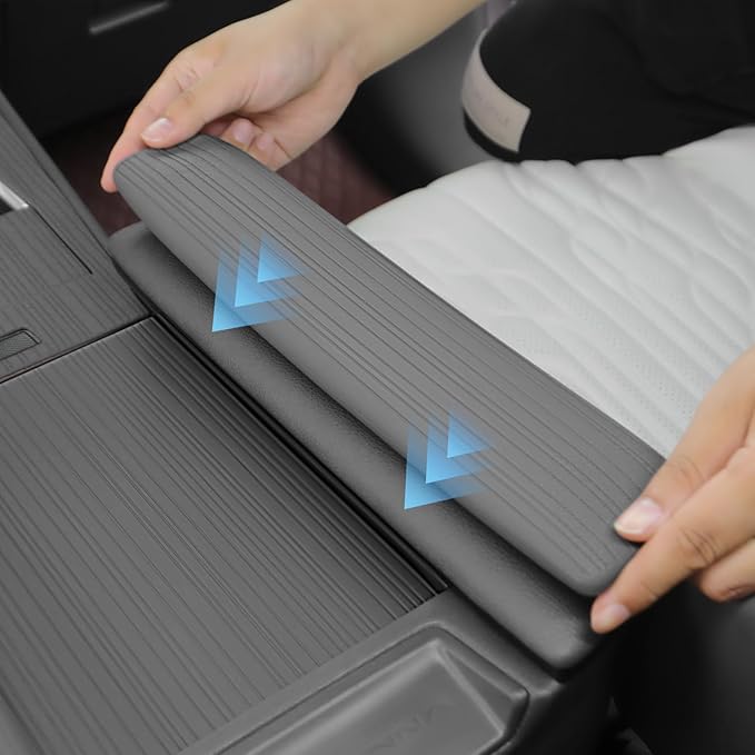 2PCS Center Console Armrest Side Cover for Toyota Sienna 2021-2026 Silicone Armrest Storage Box Side Cover Protector Compatible with LE/XLE/XSE/Woodland Edition/Limited/Platinum(Gray)