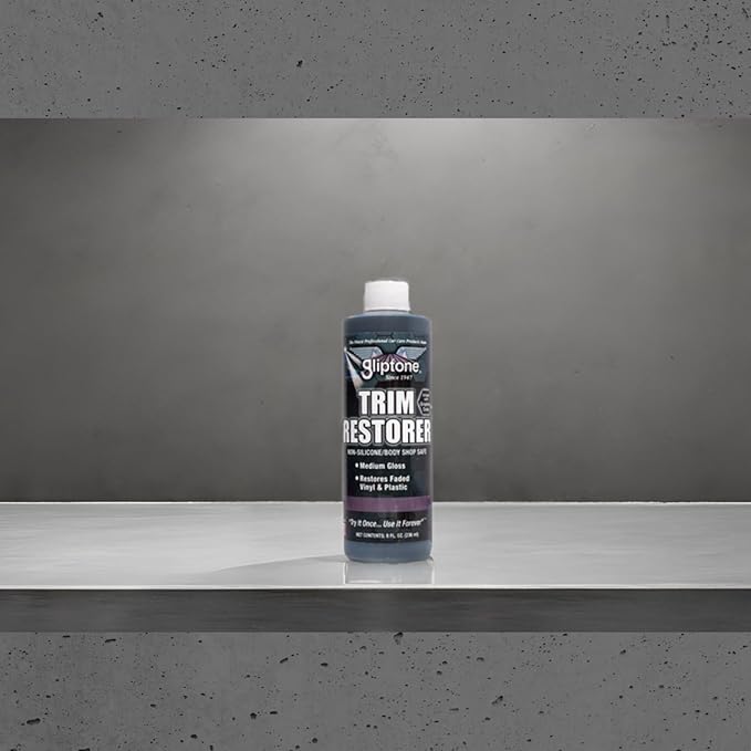 Gliptone Trim Restorer Graphene Infused, Semi-Permanent Coating for Plastic & Vinyl Exterior Trim, Restores Faded Color & Protects, Non-Silicone & Body Shop Safe, 8 oz