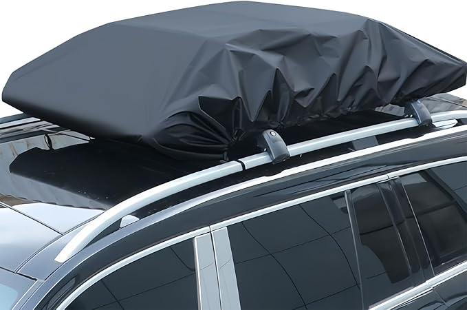 Car Roof Rack Cargo Cover, Waterproof Storage Protector Bag, Heavy-Duty Travel Organizer, Roof Cargo Cover with Secure Strap System, Luggage Shield for Camping Vehicle SUV Automotive Use