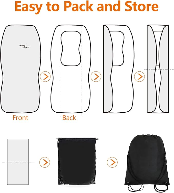 Sojoy IsoTowel Car Seat Cover for Front Seat,Microfiber Breathable Cloth Seat Protector,with Quick-Dry Non-Slip Back for All Workouts,All-Weather (Carbon Black, 1 Pcs)