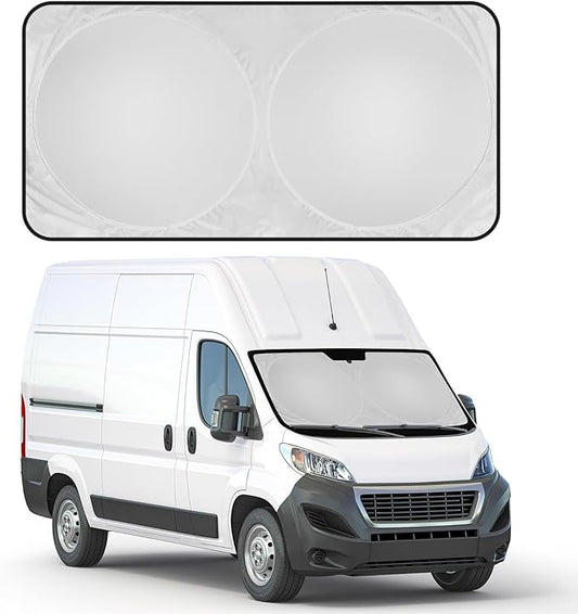 Motor Trend Foldable Car Sun Shade with Storage Bag, Collapsible Sun Visor for Windshield (X-Large, 74 x 37 inches)
