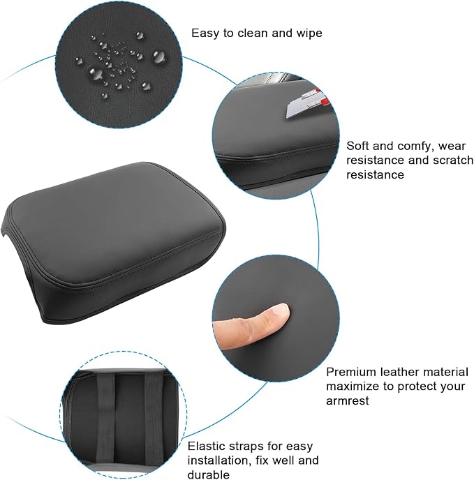 SXCY for 2023 2024 2025 Ford F250 Super Duty Armrest Cover for 2025 Ford F-250 Accessories 2025 Ford F250 Center Console Cover 2025 Ford F250 Middle Console Cover (Thin Cover with Black Line)