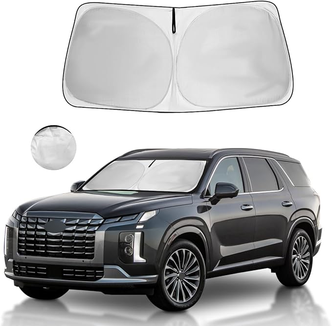 Windshield Sun Shade for Hyun-dai Palisade 2026 2025 2024 2023 2022 2021 2020 Accessories Window Sunshade Fit Hyun-dai Palisade Front Window Shade Sun Visor Blocks UV Keep Car Cooler