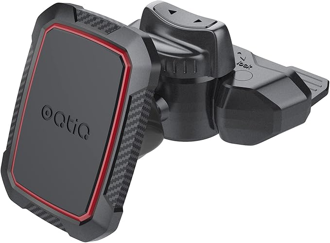 OQTIQ Magnetic CD Phone Car Mount for Car CD Player, Built-in 6 Strong Magnets, Compatible with iPhone 17 16 15 14 13 12 Series,Samsung Galaxy, LG, and More, Secure Mounting with Anti-Slip Pads