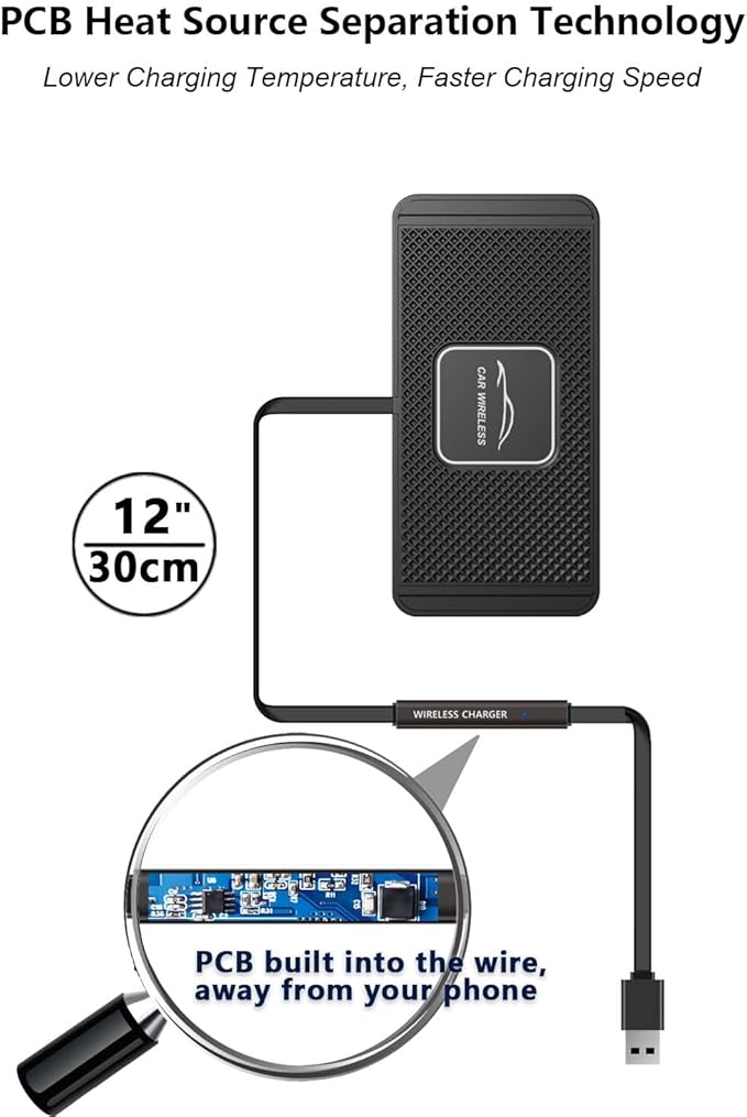 Wireless Charging Pad Qi Fast Charge Mat QC 3.0 Car Charger Adapter Kit for iPhone 15 14 13 11 Pro Max 8 Plus X XR Xs Moto Google LG Samsung Note 20 Galaxy Buds S20 S21 S22 S23 S24 S25 Android Phones