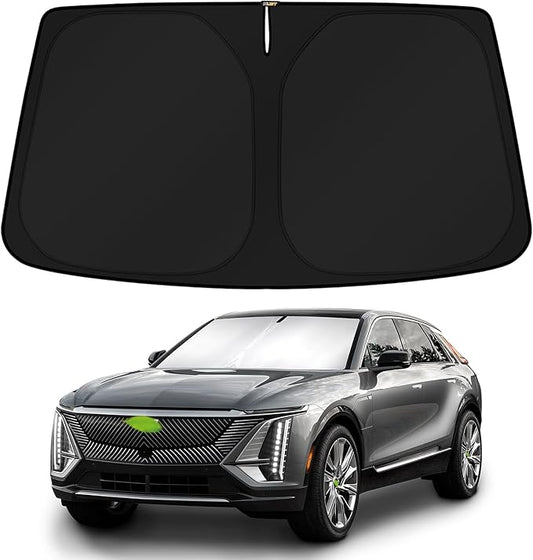 KUST Windshield Sun Shade for 2023-2024 2025 2026 Cadillac Lyriq Electric SUV Accessories Custom Fit Sunshade Sun Visor Protector Foldable Blocks UV Rays Keep Your Car Cooler