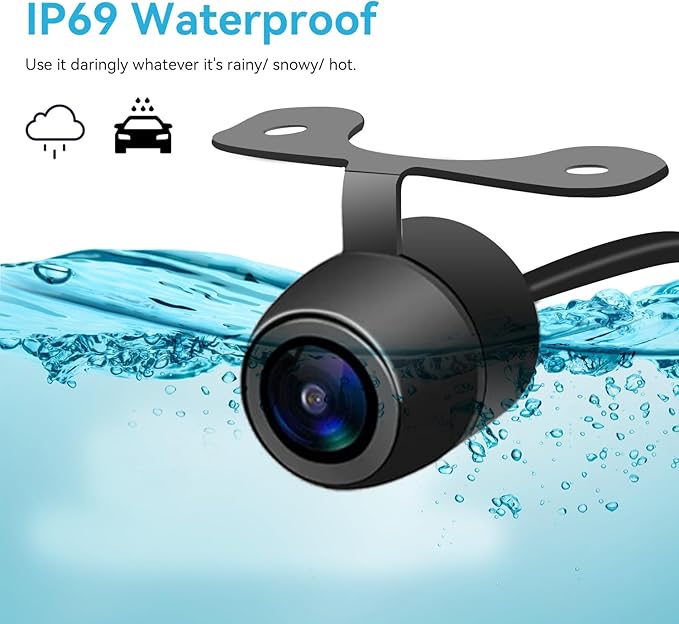 Backup Camera with 5-Inch Monitor Easy Install: Plug-Play DIY Guide Lines Clear Night Vision HD 1080P Rear View Camera with Monitor Kit IP69 Waterproof Night Vision with On/Off Switch for Cars/SUVs