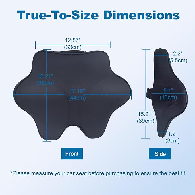 Lumbar Support Pillow for Office Chair & Car - Ergonomic Memory Foam Lower Back Cushion with Breathable Polyester Cover Adjustable Straps for Desk, Gaming, Wheelchair - Relieves Back Pain (Black)