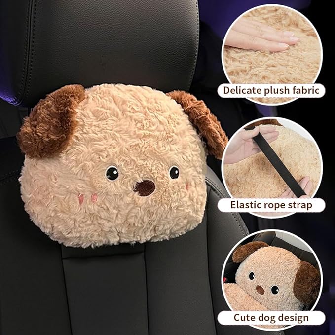 2 Pack Cute Cartoon Car Seat Cushion with Back Car Lumbar Support Pillow and Neck Pillow Car Seat Pillow for Relieve Your Driving Tiredness