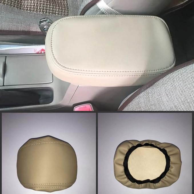 for Toyota Corolla 2007 2008 2009 2010 2011 2012 2013 Synthetic Leather Center Console Pad Armrest Box Cushion Protector (Beige)