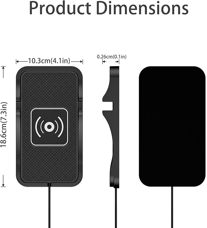 Wireless Car Charger for Hyundai Santa Fe 2001-2026, Charging Station 2-in-1, Wireless Charging Stand Phone, Magnetic Wireless Charger,1M-Type C