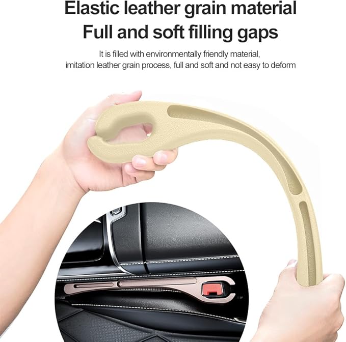 Stacool [2026 Upgrade] 2PCS Car Seat Gap Filler with Phone Holder,Multi-Function Car Side Seat Gap Filler for Prevent Items Falling,Universal Car Seat Organizer Car Accessories (Beige)