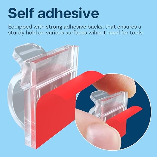 MMOBIEL 120pcs Self Adhesive Cable Clips – Wire Holder Clear Hooks Cord Organizer – Cable Management for Under Desk, Wall, Car, Office, Electrical Wires etc. – Wire Organizers Diameter 0.26 inch