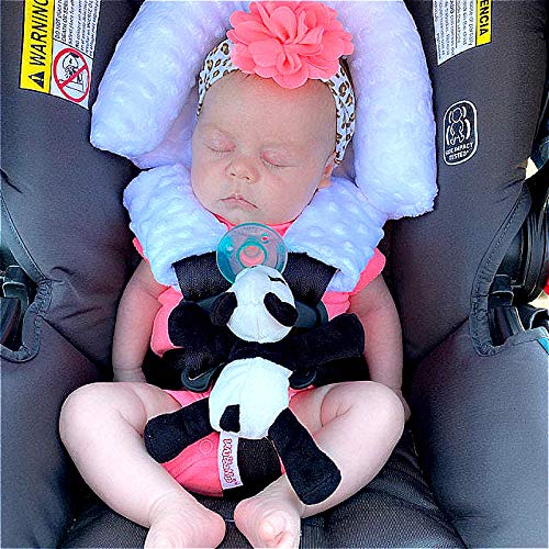Baby Infant Head and Neck Support Pillow with Seat Belt for Car Seat -Extra Soft 3-in-1 Toddler Car Seat Insert Pad for Car Seats Purple