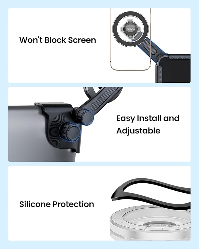 REEVAA 2025 Upgrade Tesla Phone Mount for MagSafe [Strongest Magnetic, No Glue] Adjustable Tesla Phone Holder for Model 3/S/X/Cybertruck, Tesla Accessories Compatible with MagSafe Case iPhone 16 etc