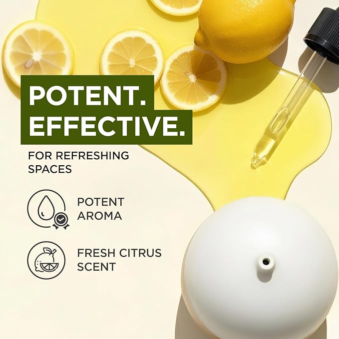 100% Pure Lemon Essential Oil - 4 Fl Oz - Lemon Oil for Hair, Skin, Diffuser, Aromatherapy & DIY Candle Making Scent