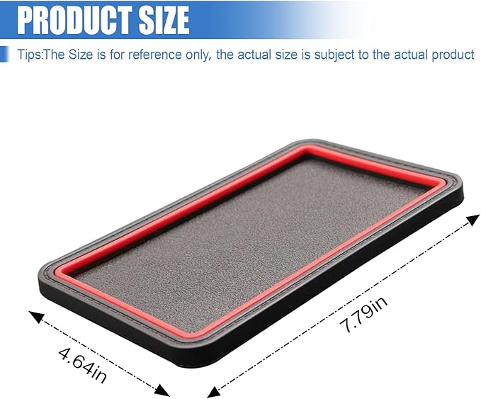 Car Dashboard Anti-Slip Grip Mat, Cell Phone Holder Gel Pad, Multifunctional Dashboard Sticky Pad, Universal Vehicle Interior Accessories for GPS, Keychains, Sunglasses (Red)