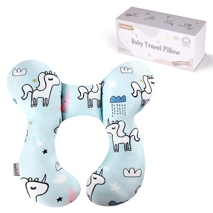 KAKIBLIN Baby Neck Pillow, Baby Support Pillow,Upgraded Neck Pillows for Car Seat,Head and Neck Support Pillow for Car Seat, Stroller, Pushchair(Unicorn)