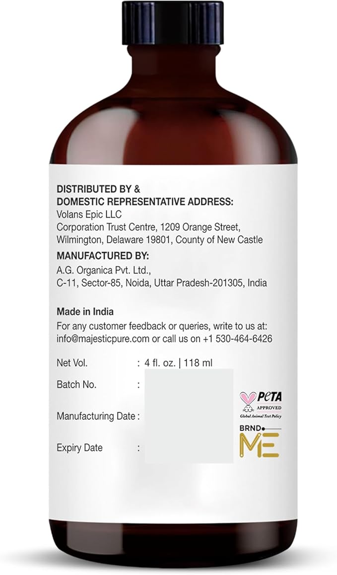 Majestic Pure Essential Oil with Glass Dropper - 100% Pure and Natural - Essential Oils for Diffuser, Aromatherapy, Soap and Candle Making, Blackseed Essential Oil, Blackseed Oil, 4 Fl Oz