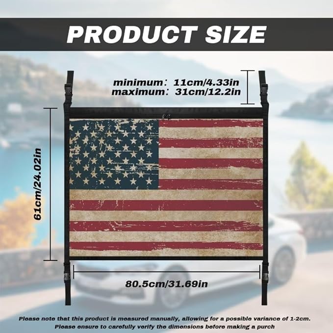 Car Roof Storage Bag American Flag Pattern Car Seat Storage Hanging Bag All Car Storage Organizers Car Travel Accessories Compatible with Most Cars