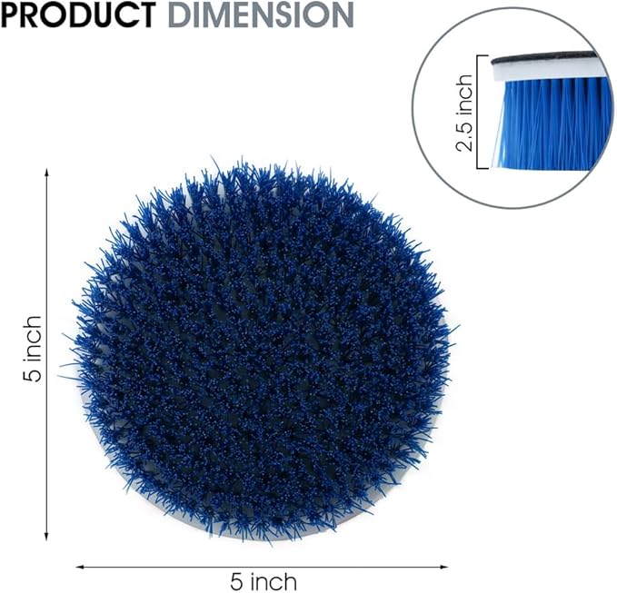 Nanoskin 5" Carpet & Upholstery Rotary Brush with 1.5-Inch Bristle - Premium Nylon Bristles, Perfect for Auto Detailing | Compatible with Most Buffers and Polishers | Enhanced Deep Cleaning Tool