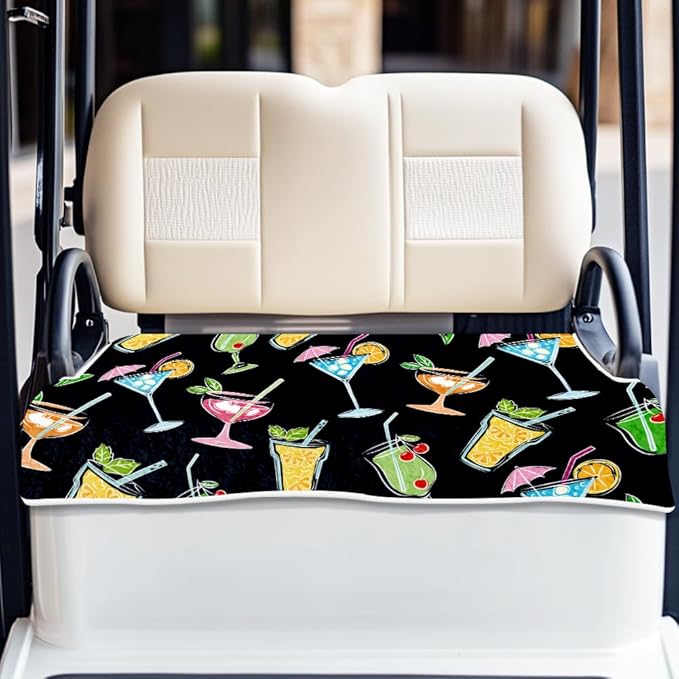 ORIGACH Cocktail Golf Cart Seat Covers, Comfortable Cooling Golf Cart Blanket Towel, 100% Microfiber, Fits EZGO, Club Car, and More 2-Seat Golf Carts, 51x31inch