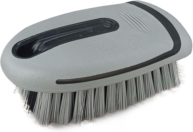 Carpet and Upholstery Cleaning Brush - Stiff Bristle Carpet Scrubber Car Cleaning Brush for Car Interior and Home - Leather Brush Auto Detailing Scrub Brushes for Couch, Floor Mats, Clothes (Grey)